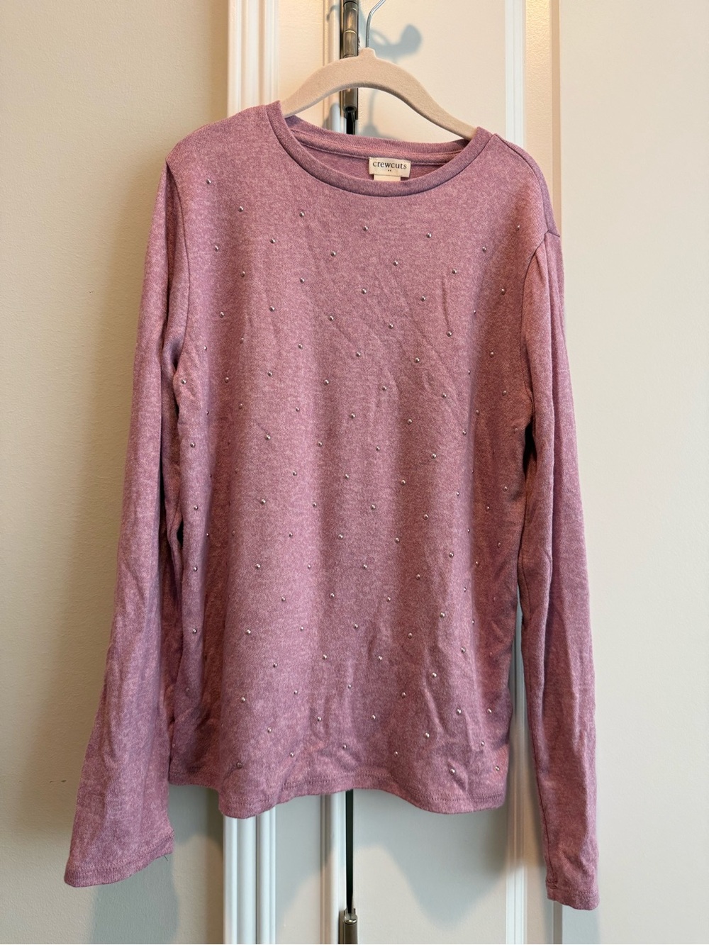 Crewcuts Mauve Pink Embellished Crewneck Sweater